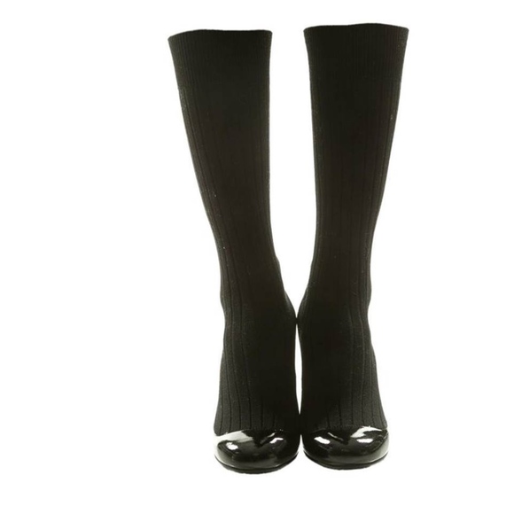 HOST PICK -CHANEL 14P Runway Black Sock Heels - Picture 6 of 8